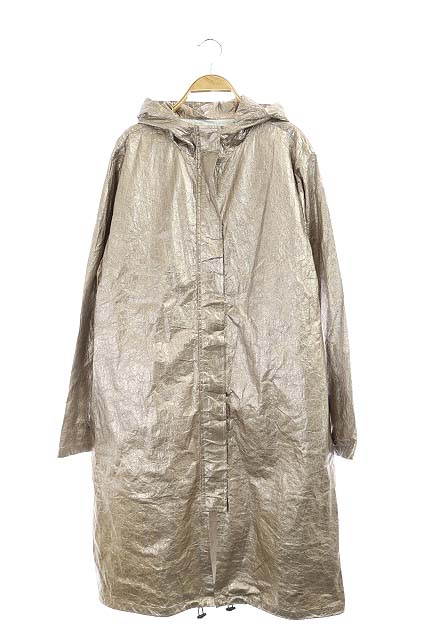 ステューシー Stussy メタリックコート ロングコート アウター フード ジップアップ S ピンクゴールド Df Os レディース 170 ベクトルパーク