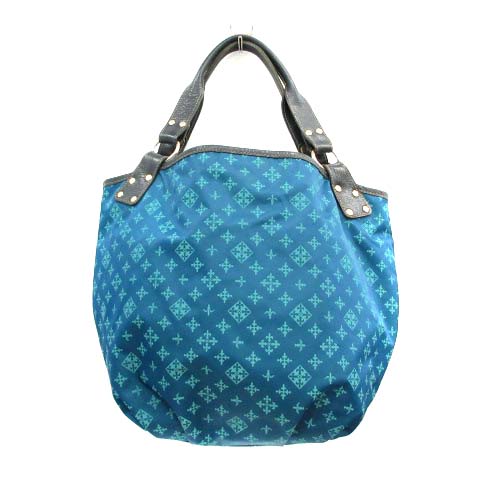 ラシット Russet トートバッグ ハンドバッグ 総柄 モノグラム ナイロン 水色 ライトブルー An33 レディース 170 ベクトルパーク