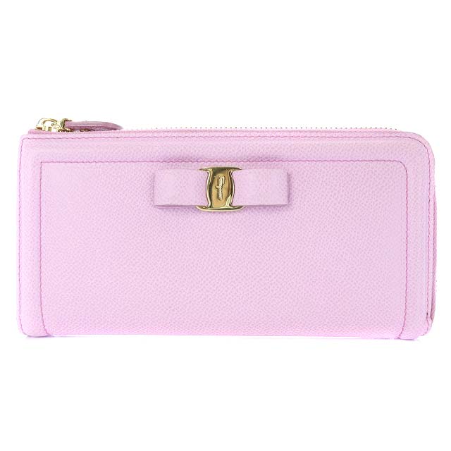 サルヴァトーレフェラガモ Salvatore Ferragamo 長財布 L字ファスナー レザー ヴァラ ロゴ ピンク Yi42 Oh レディース 170 ベクトルパーク