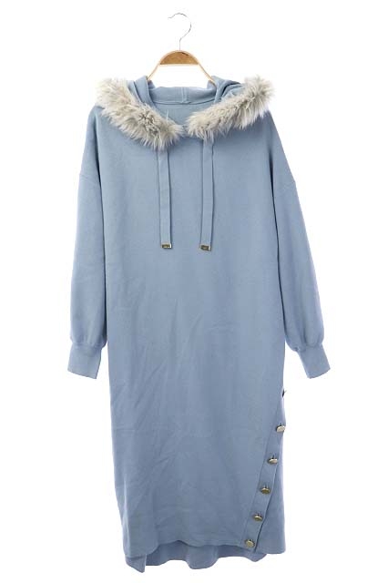 定番人気 ライトブルー 水色 36 プルオーバー ロング 長袖 フードファーワンピース Class Grace グレースクラス Cm レディース Os ワンピース Drmchughpsych Com
