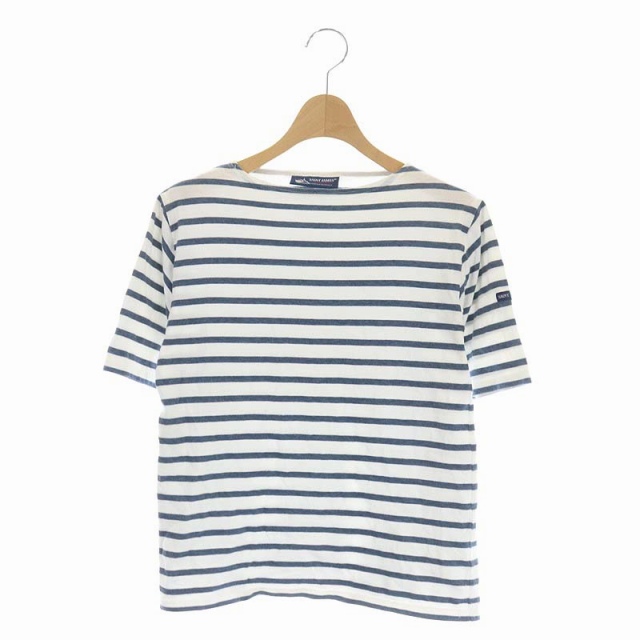 セントジェームス Saint James ボーダー 半袖tシャツ カットソー プルオーバー 白 青 ホワイト ブルー Cm Os レディース 170 ベクトルパーク