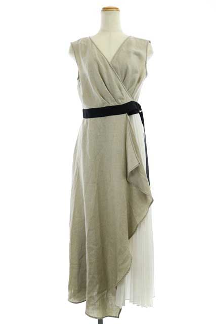 本店は Continental Grace Diagram グレースコンチネンタル ダイアグラム ss レディース Os Cm ホワイト 白 ベージュ 38 ロング プリーツ 切替 ノースリーブ カシュクールワンピース ワンピース Www Drfredsinnovativesolutions Com