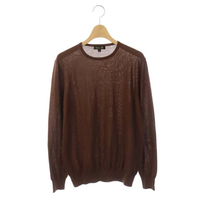良好品】 ドゥロワー カシミヤシルククルーネックニット - ニット 人気買付 ドゥロワー 定番18Gカシミヤシルクリブクルーネックニット ニット/セーター