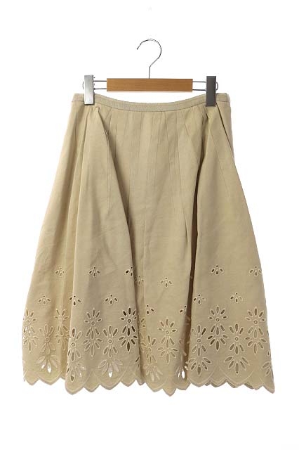 フォクシー ブティック FOXEY BOUTIQUE カットワークフレアスカート 膝  