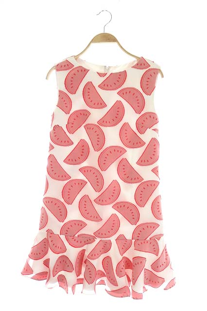 ダイアグラム グレースコンチネンタル Diagram Grace Continental フルーツジャガード ワンピース ノースリーブ ひざ丈 36 白 赤 ホワイト レッド Mf Os 170 ベクトルパーク