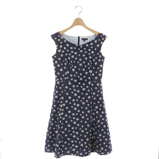 グランドセール 花刺繍 デニム Tocca トッカ ワンピース レディース Os Df イエロー ホワイト ネイビー 黄 白 紺 0 ノースリーブ ひざ丈 ワンピース Www Ntfw Org