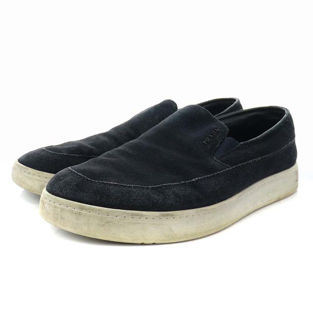 プラダ リネアロッサ PRADA LINEA ROSSA スリッポン スエード ラウンド 