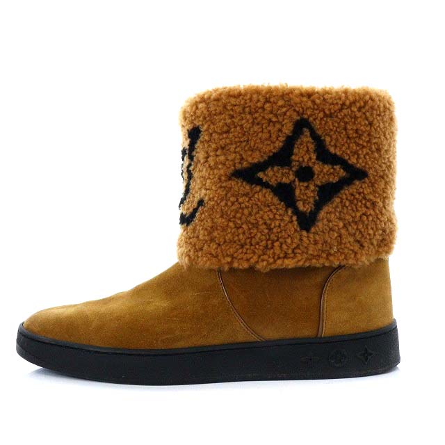 ルイヴィトン LOUIS VUITTON スノードロップ ライン アンクルブーツ 