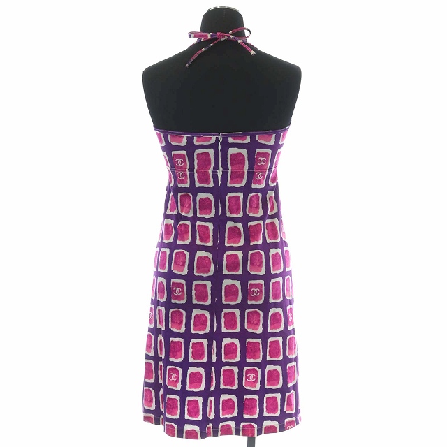 シャネル CHANEL ワンピースココマーク 総柄 ホルターネック  