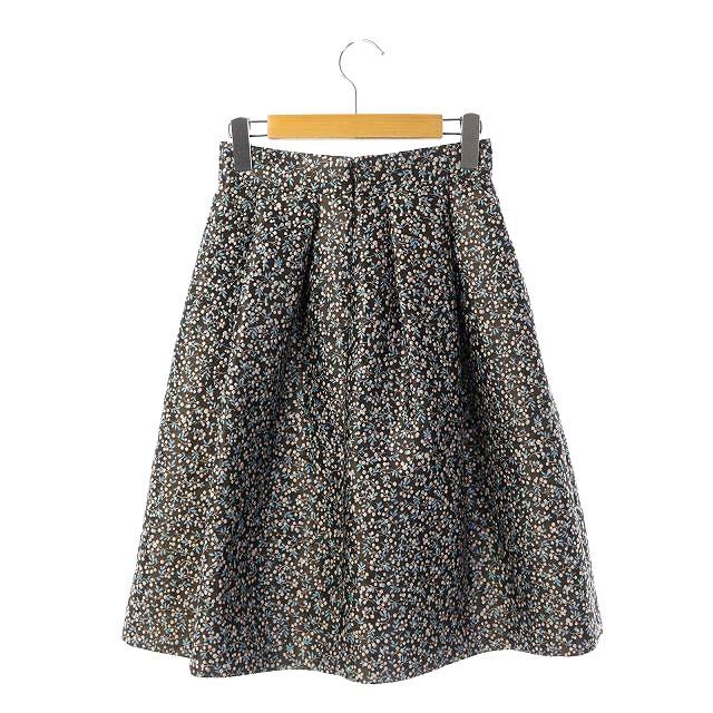 アナイ Anayi 花柄フレアスカート 膝丈 34 茶 水色 ライトピンク ブラウン Hk Os レディース 170 ベクトルパーク