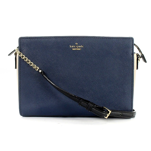 ケイトスペード KATE SPADE ショルダーバッグ レザー 紺 ネイビー  
