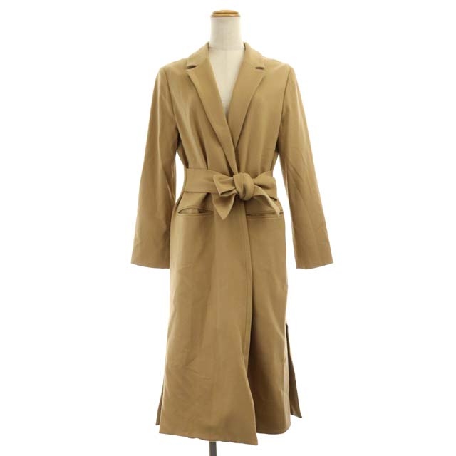 ミラオーウェン Mila Owen チェスターコート アウター ロング 総裏地 ウエストリボン 1 キャメル Cm Os レディース 170 ベクトルパーク