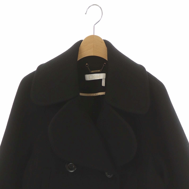 クロエ CHLOE ウールショートピーコート Pコート アウター ダブル 36  