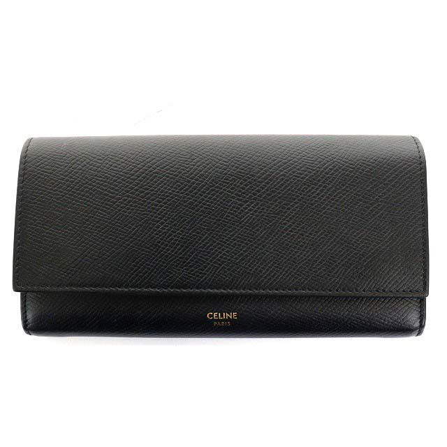 セリーヌ CELINE ラージ フラップウォレット 長財布 グレインドカーフ 