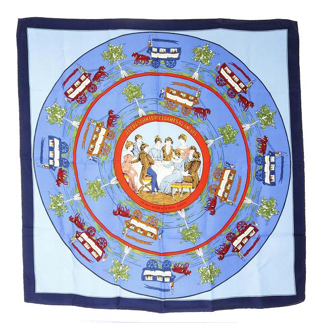 エルメス HERMES カレ90 オムニバスと白い貴婦人のゲーム JEU DES  