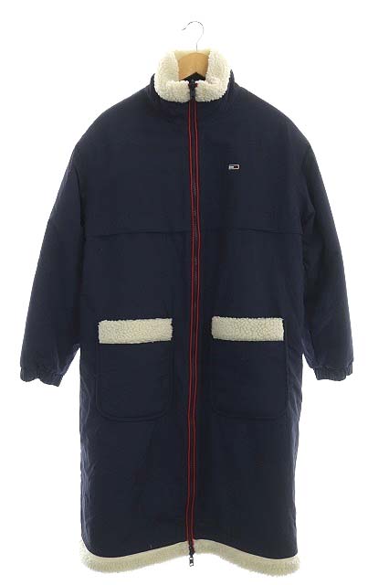 トミー TOMMY JEANS リバーシブルシェルパコート ボア アウター ロング  