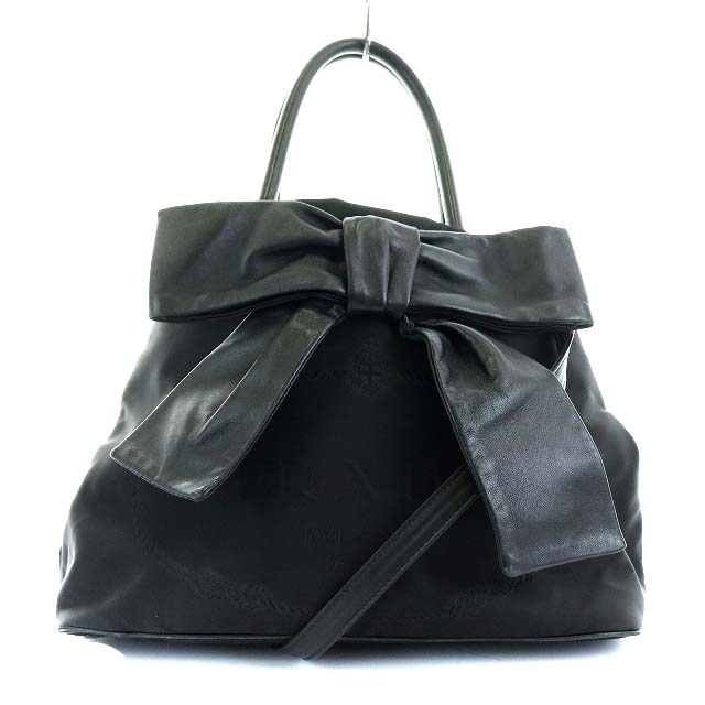 プラダ PRADA ロゴジャガード ハンドバッグ ショルダーバッグ 2WAY 