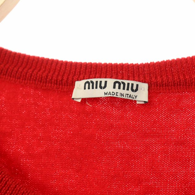 ミュウミュウ miumiu カーディガン ニット クルーネック 長袖 40