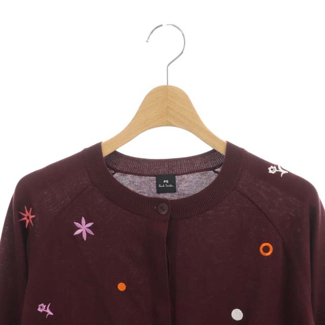 ポールスミス PAUL SMITH PS 刺繍カーディガン ニット コットン M 茶 