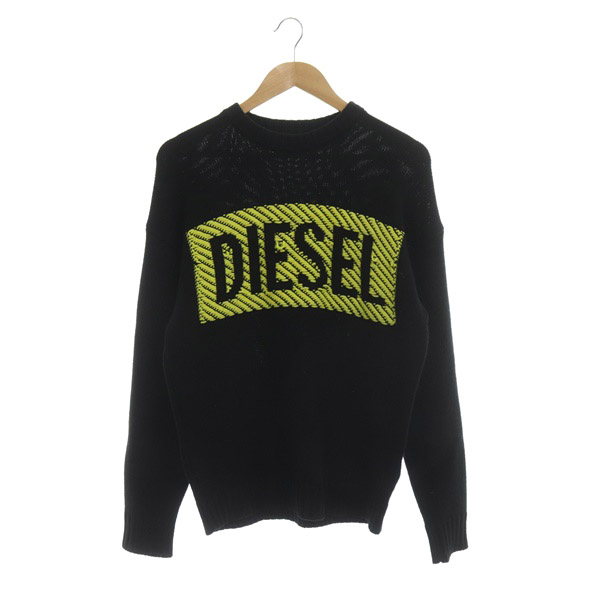 ディーゼル DIESEL ボックスロゴニット セーター 長袖 黒 ブラック /MY 