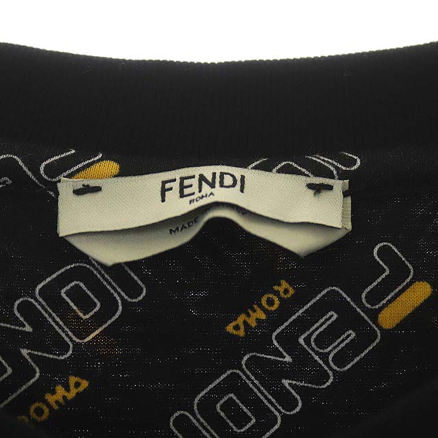 FENDI フェンディ ストレートパンツ ビッグサイズ ロゴ ブラック FENDI (フェンディ) モノグラムロゴ パンツ メンズ S M L 1XL