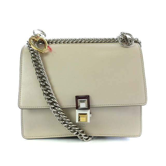 フェンディ FENDI KANI キャナイ ショルダーバッグ チェーン グレー  