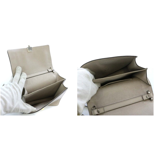 フェンディ FENDI KANI キャナイ ショルダーバッグ チェーン グレー 