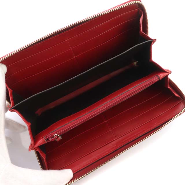 グッチ GUCCI 長財布 マイクロGG柄 ラウンドファスナーエナメル