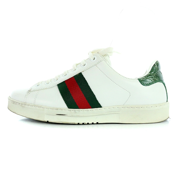 グッチ GUCCI シェリーライン スニーカー 型押し レザー 35.5 22.5cm 