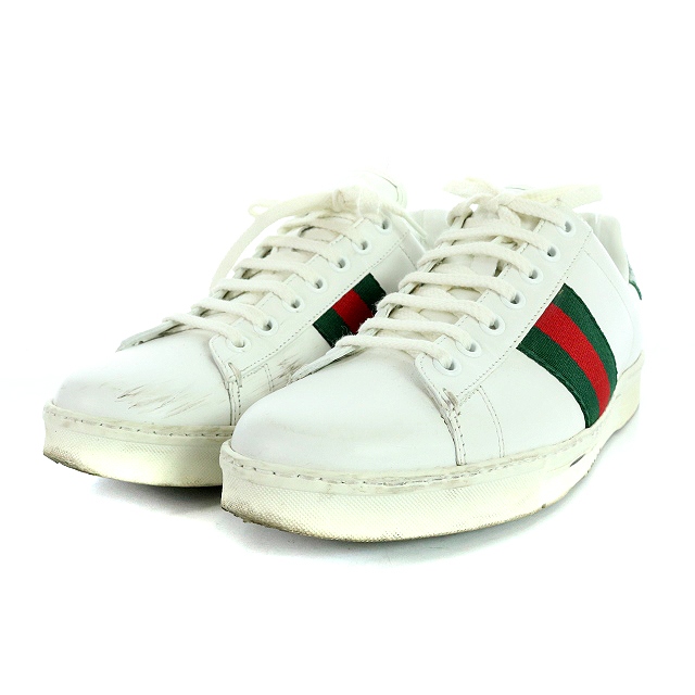 グッチ GUCCI シェリーライン スニーカー 型押し レザー 35.5 22.5cm 