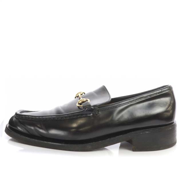グッチ GUCCI ビットローファー スクエアトゥ レザー 9.5 D 28.5cm 黒 