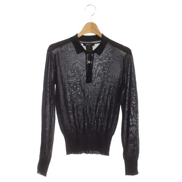 ルイヴィトン LOUIS VUITTON シルクニット ポロシャツ 長袖 モノグラム 