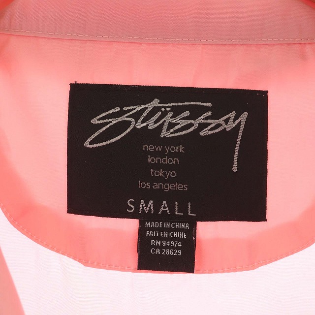 ステューシー STUSSY コーチジャケット ロゴ 薄手 S ピンク /HK □OS