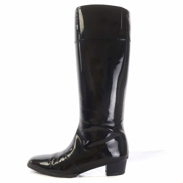 イング Ing ロングブーツ エナメル 24 5cm 黒 ブラック Ao Os レディース 170 ベクトルパーク