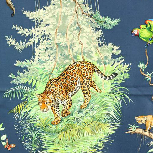 エルメス HERMES 赤道直下 EQUATEUR スカーフ 総柄 アニマル柄 カレ90 