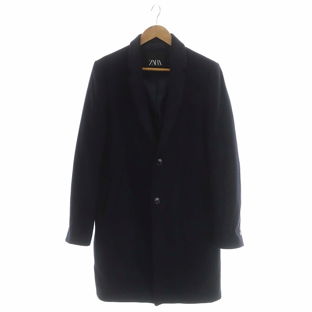 ザラ Zara チェスターコート ウール アウター ロング M 紺 ネイビー Hs Os メンズ 170 ベクトルパーク