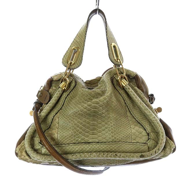 クロエ CHLOE パラティ ハンドバッグ ショルダーバッグ 2way パイソン 