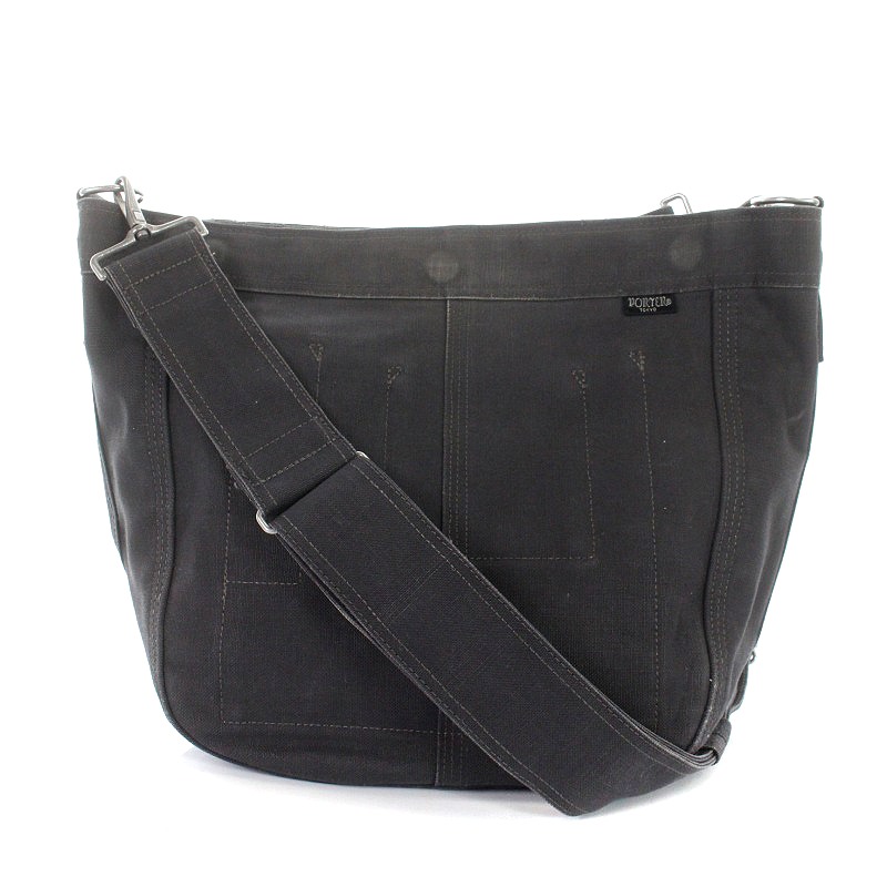 ポーター PORTER 吉田カバン ショルダーバッグ コットンキャンバス 黒 