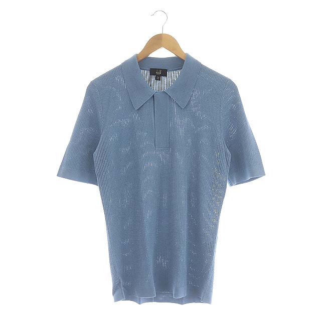 未使用品 ダンヒル dunhill シルクニット ポロシャツ 半袖 プル 