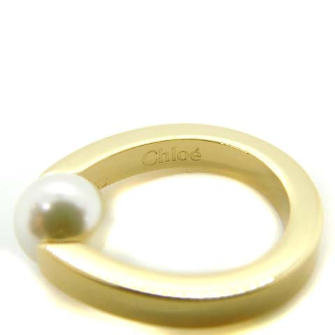 クロエ CHLOE フェイクパールリング 指輪 11号 52 ゴールド色 /MF □OS