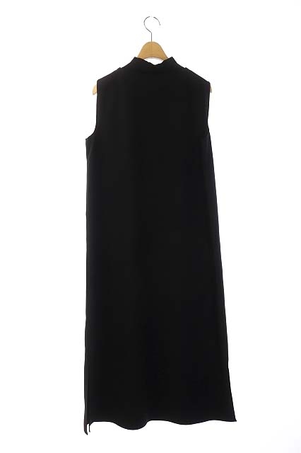 セオリー theory 21AW Crepe Combo 2 Rib Vneck Dress クレープコンボ リブVネック ドレス ワンピース フェイクレイヤード ロング ノースリーブ S 黒 ブラック /HS ■OS ■SH レディース 国連安保理が Theory 21aw ブラック ニットコンボドレス ひざ丈ワンピース