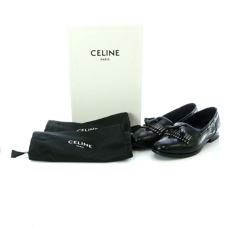 セリーヌ CELINE タッセル付アビンドンスタッズ スリッパ ローファー 