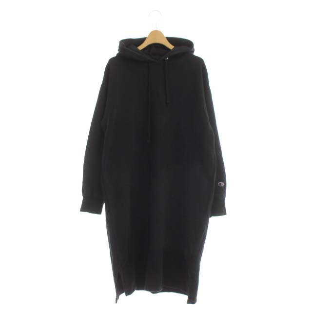 チャンピオン Champion スウェットパーカーワンピース ロング 長袖 M 黒 ブラック Hk Os Sh レディース 170 ベクトルパーク