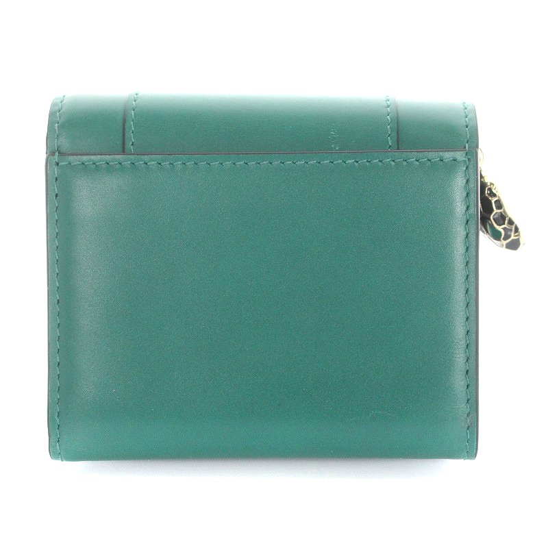 極希少】ブルガリ 折財布 セルペンティ フォーエバー 黒 緑 レザー