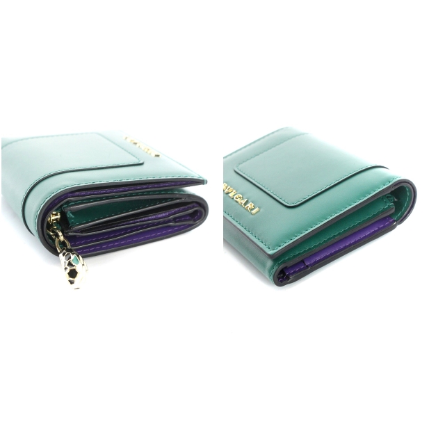ブルガリ BVLGARI セルペンティ フォーエバー 財布 3つ折り レザー 緑
