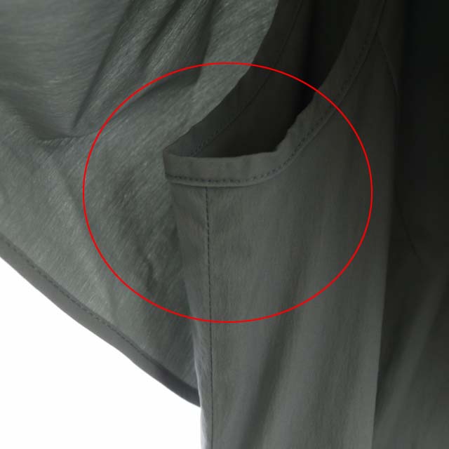 のコットンナイロンギャザーケープシャツドレス