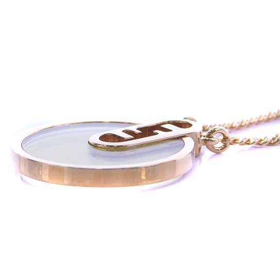 フェンディ FENDI サークルネックレス ペンダント FFモチーフ クリア 