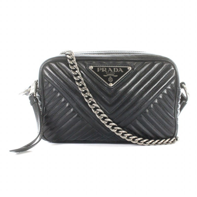 プラダ PRADA ショルダーバッグ チェーン レザー キルティング V 