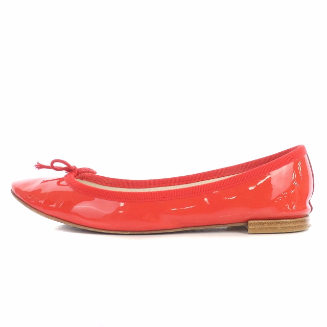 極美品✨レペット フラット バレエシューズ エナメル レッド リボン 36.5 レペット Repetto バレエシューズ パンプス フラット エナメル