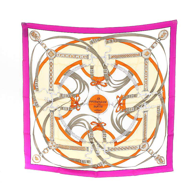 未使用品 エルメス HERMES カレ90 La Promenade du Matin 朝の 